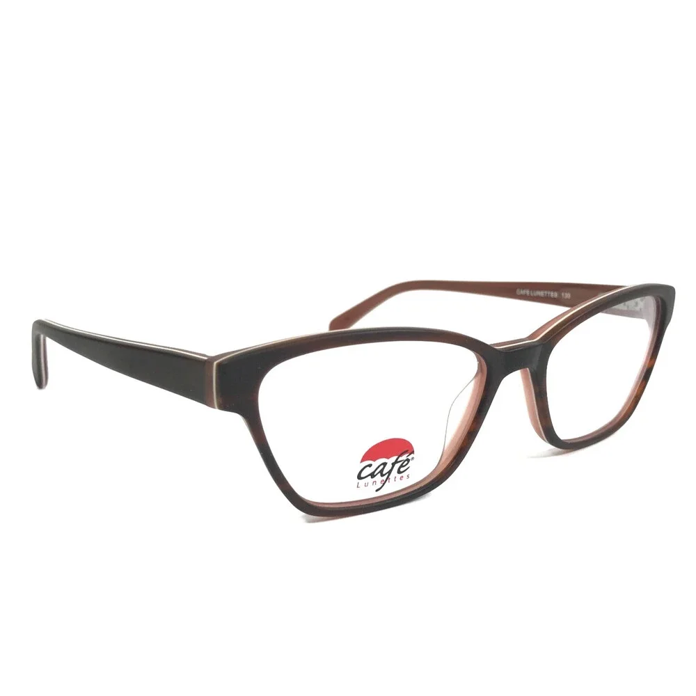 Cafe Lunettes Eyeglasses Frames 3239 #1 Brown Pink Cat Eye Full Rim 52-16-130